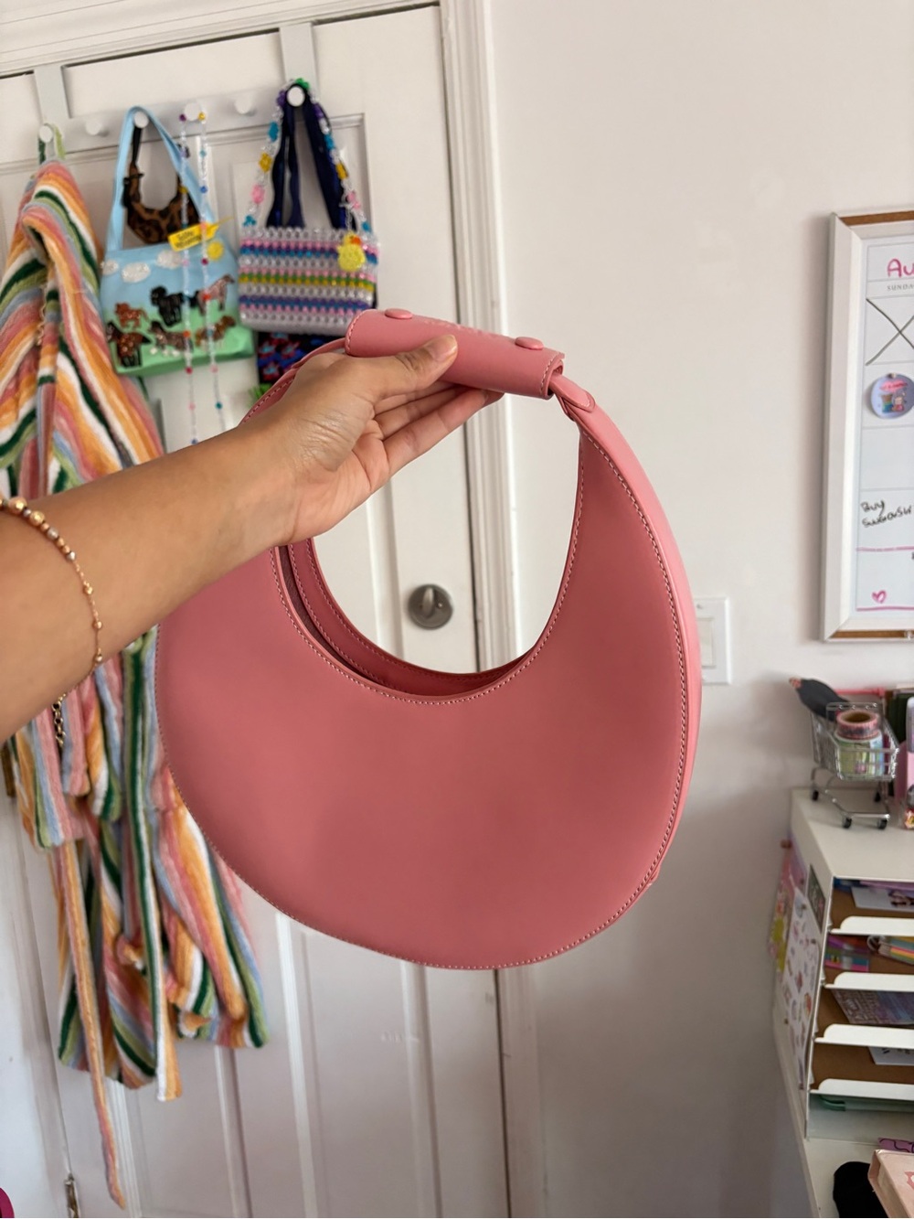 Staud Moon Bag Pink